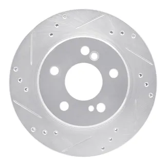 R1 Concepts EDZ-63026L Brake Rotor Drilled and Slotted Silver